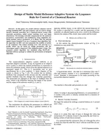 Design of Stable Model Reference Adaptive System via Lyapunov Rule for Control of a Chemical Reactor